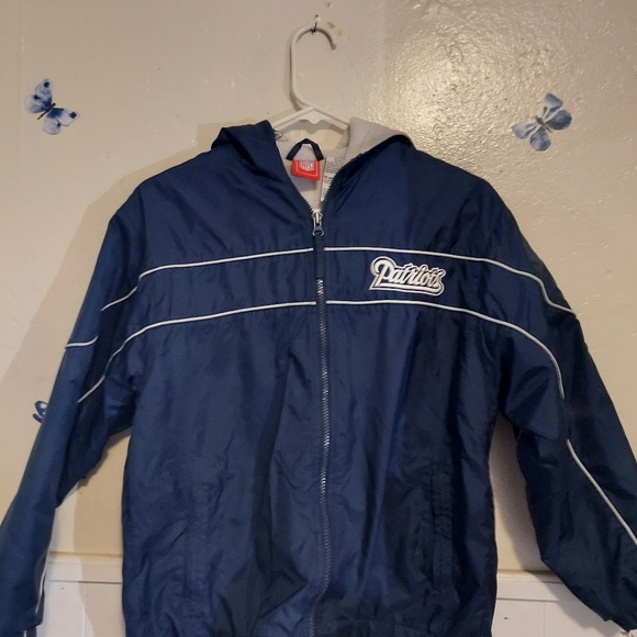 SALE N.E PATRIOTS NFL TEAM FULL ZIP JACKET W/ HOOD- Sz-YOUTH MED 10-12 - Picture 7 of 10